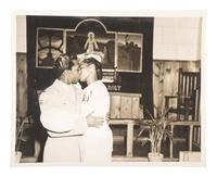 [AFRICAN AMERICANA - WORLD WAR II]. Photograph capturing the wedding ceremony of Tuskegee Airman Lt. Rual Bell, who had to parachute from an airplane after experiencing engine trouble over Yugoslavia, evading capture for nine days.
