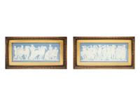 Two Framed Wedgwood Blue Jasperware Plaques