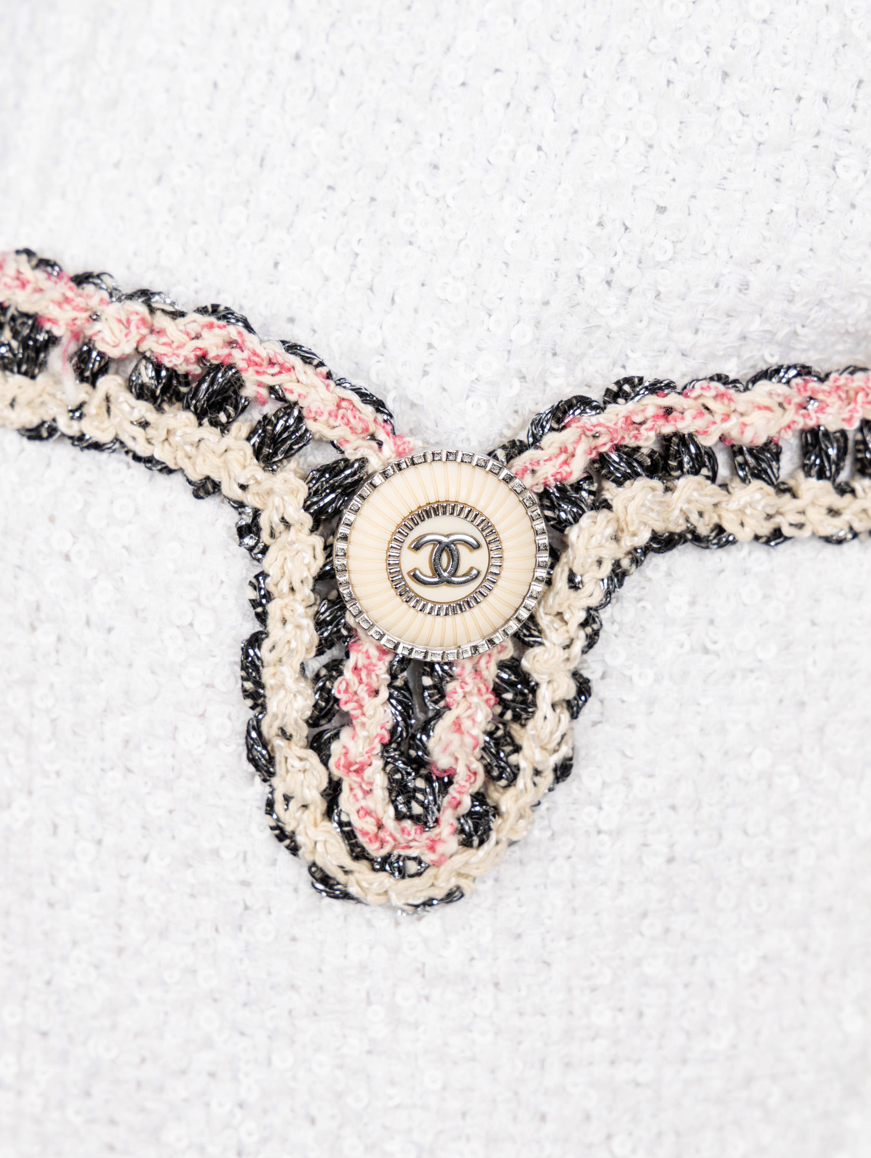 Chanel, White Tweed Cardigan Jacket