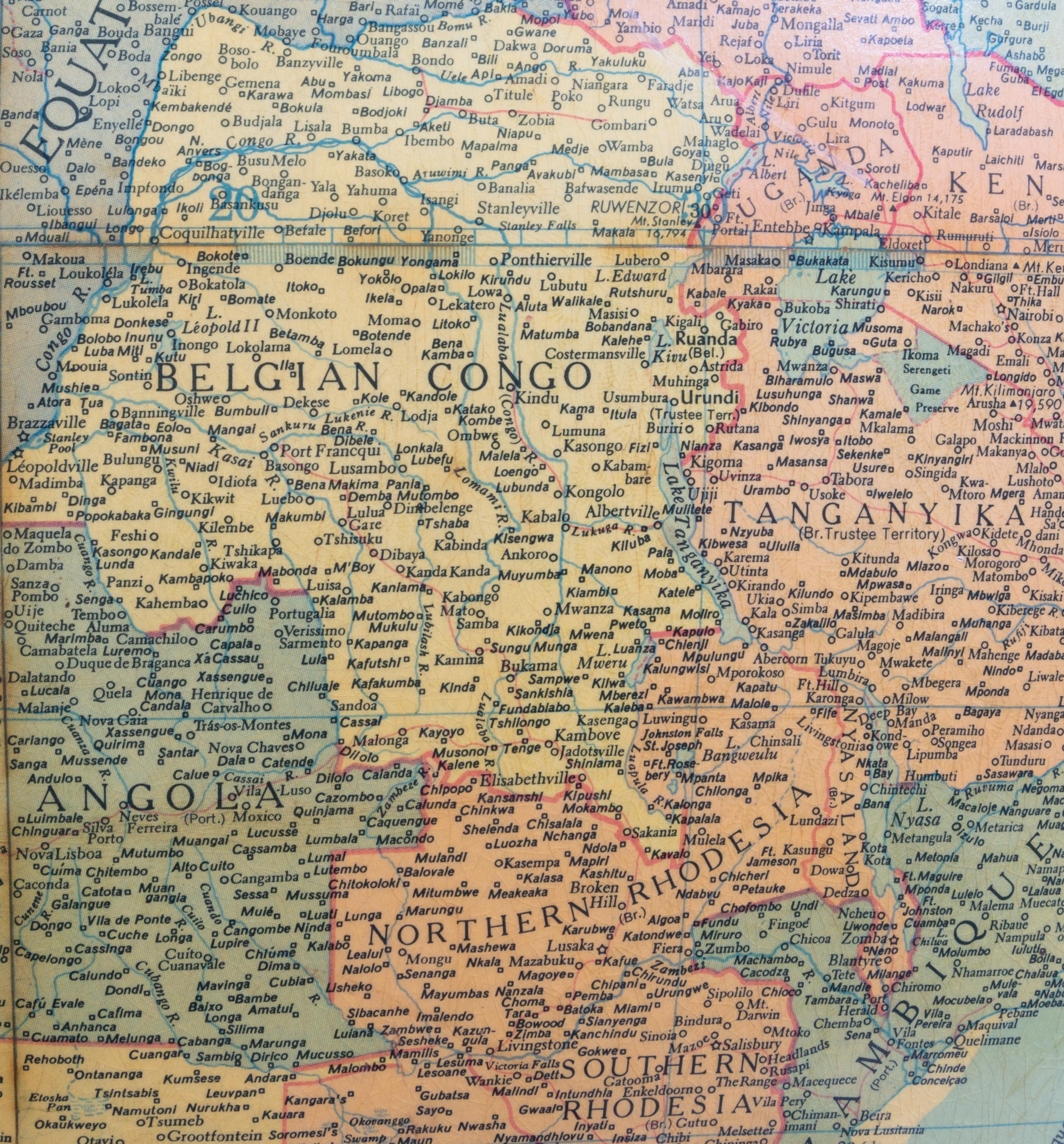 An American 32-Inch Library Globe Height 50 x diameter of globe 32 inches. — REPLOGLE GLOBES INC., CHICAGO, SECOND QUARTER TO MID-20TH CENTURY