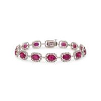 SYNTHETIC RUBY AND DIAMOND BRACELET