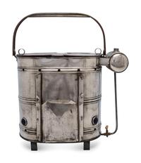 An American Nickel-Plated Copper Hotdog Vendor Steamer with Burner and Jewels