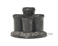 A Wedgwood and Bentley Black Basalt Inkstand
