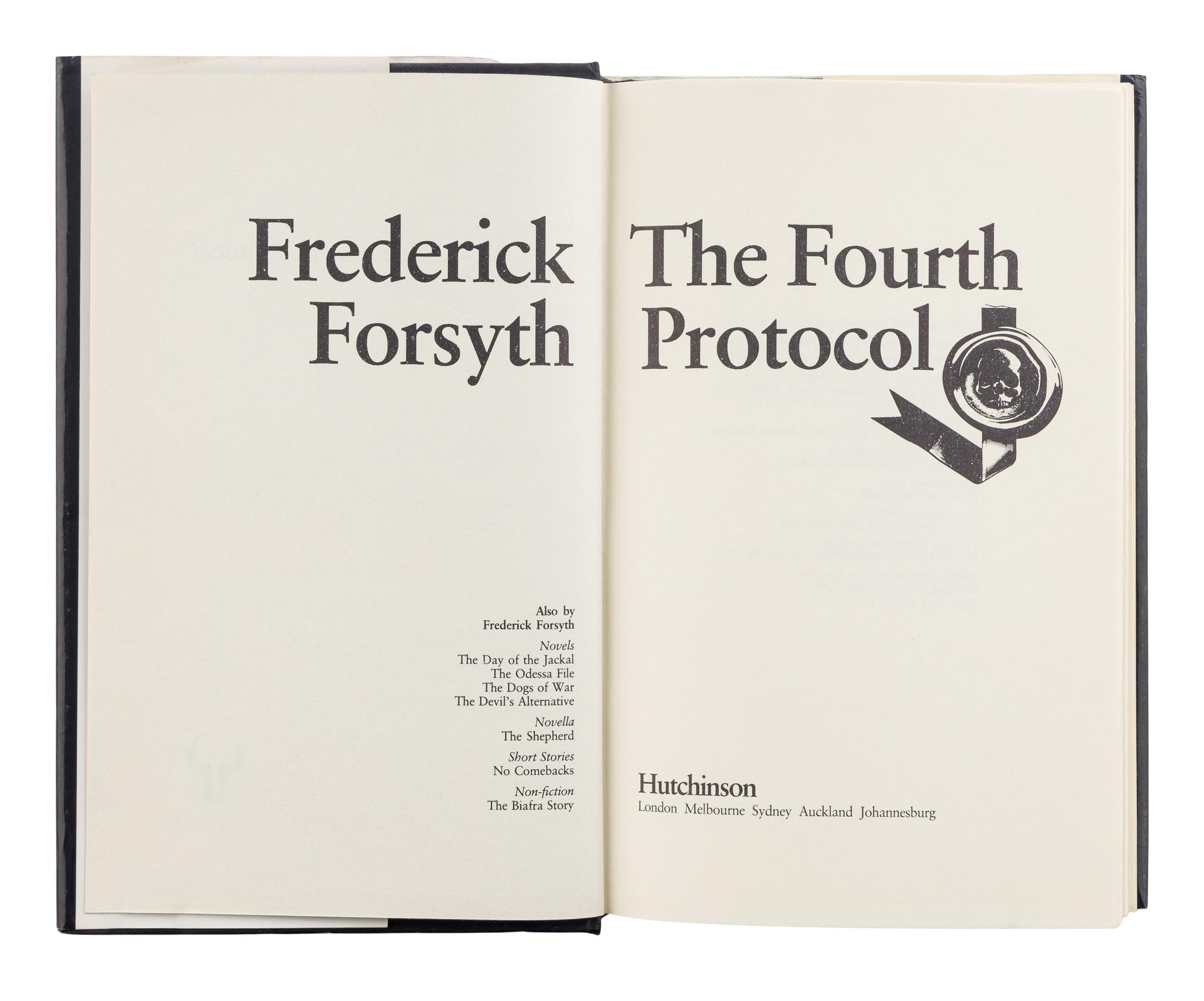 FORSYTH, Frederick (b. 1938). A group of 4 novels by Forsyth, comprising: