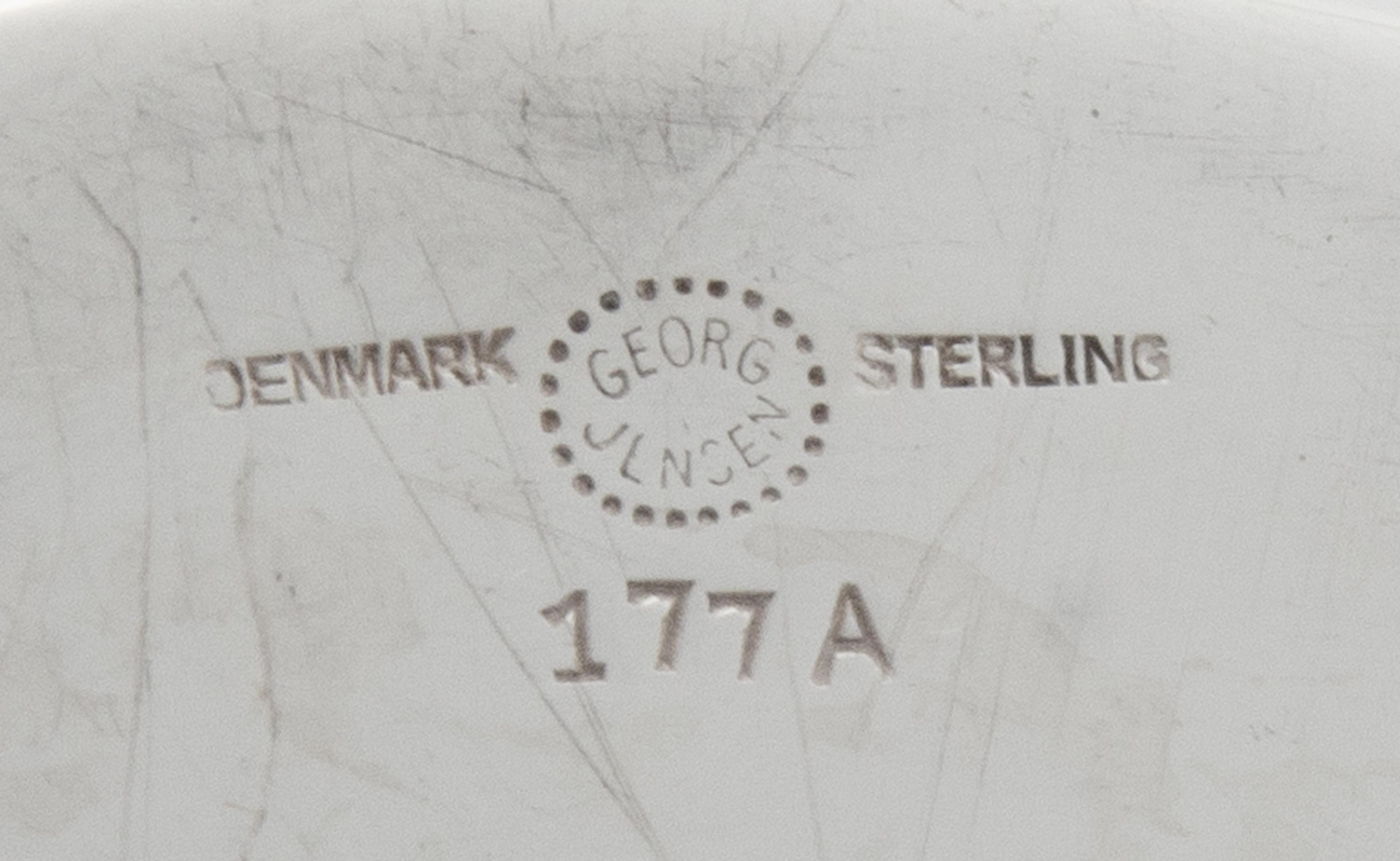 A Danish Silver Sauce Boat and Underplate, Georg Jensen Silversmithy, Copenhagen, First Half 20th Century, the boat marked with pattern