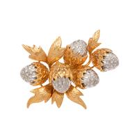 BICOLOR GOLD AND DIAMOND BROOCH