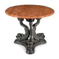 A Continental Bronze Marble-Top Center Table