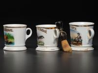 Three Farmer's Porcelain Occupational Shaving Mugs