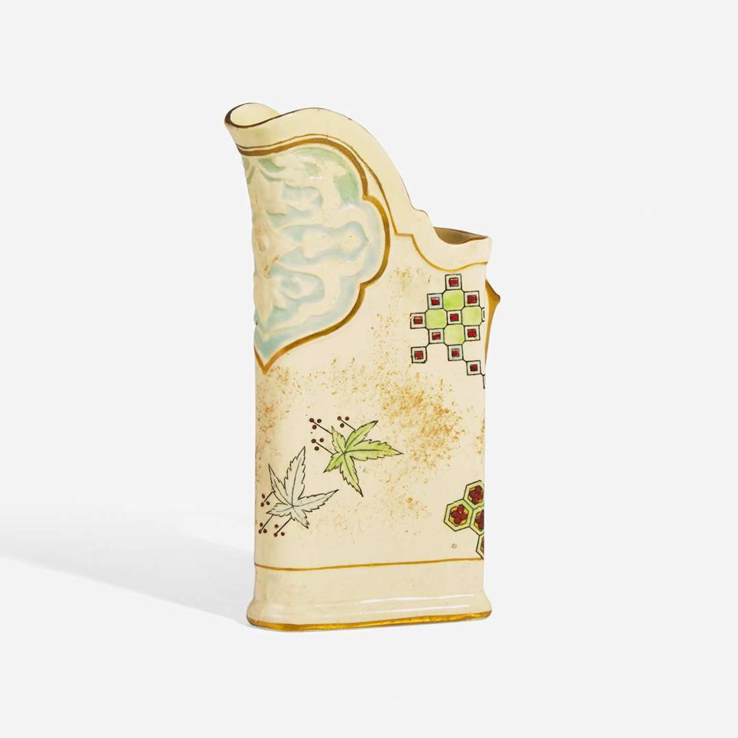 A Royal Worcester bone china jug Attributed to Christopher Dresser (English, 1834-1904), England, bearing date mark for 1876