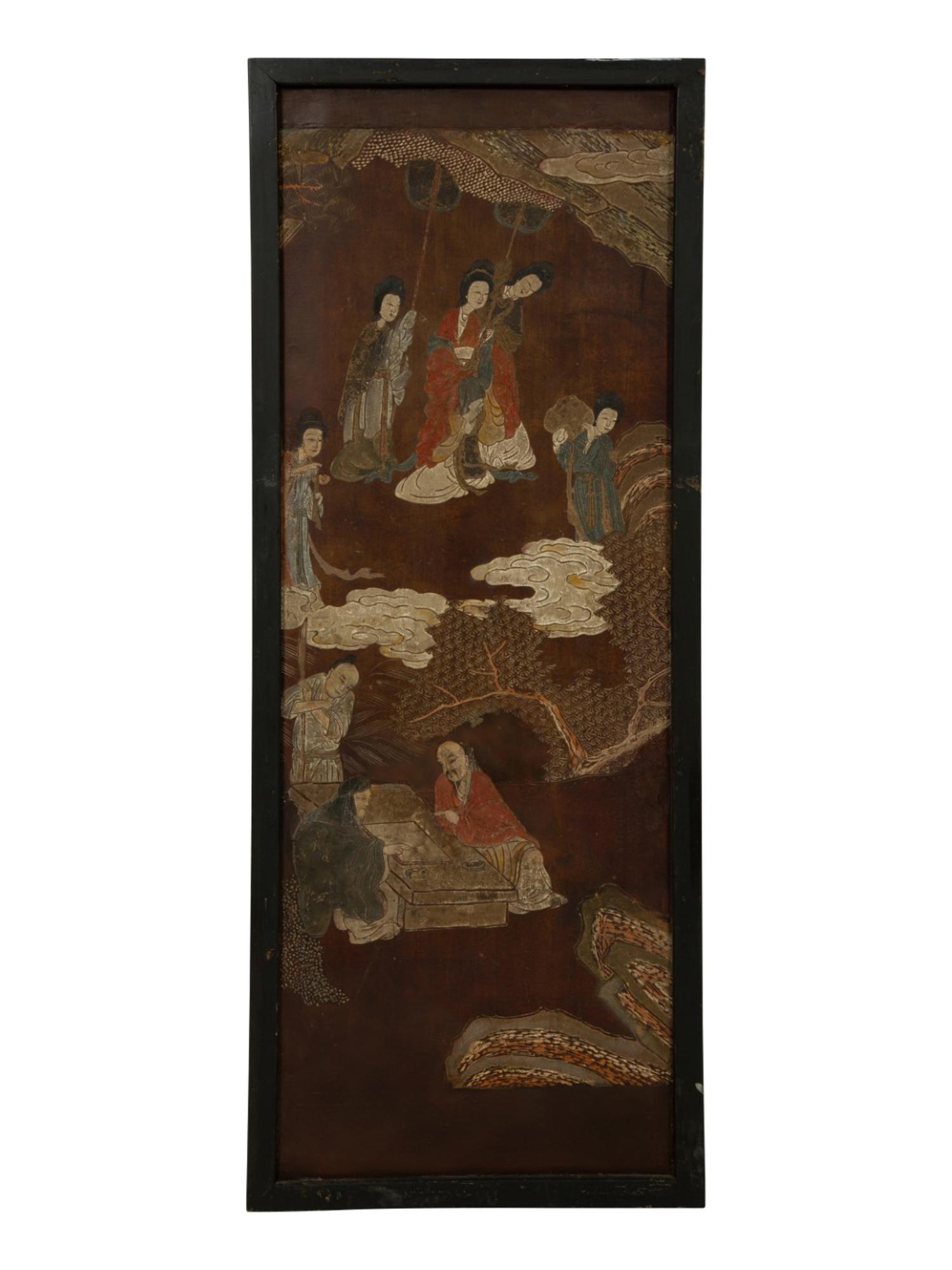 Seven Chinese Framed Lacquer Panels — 19TH CENTURY