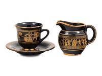 A Greek Gilt Decorated Porcelain Dessert Service