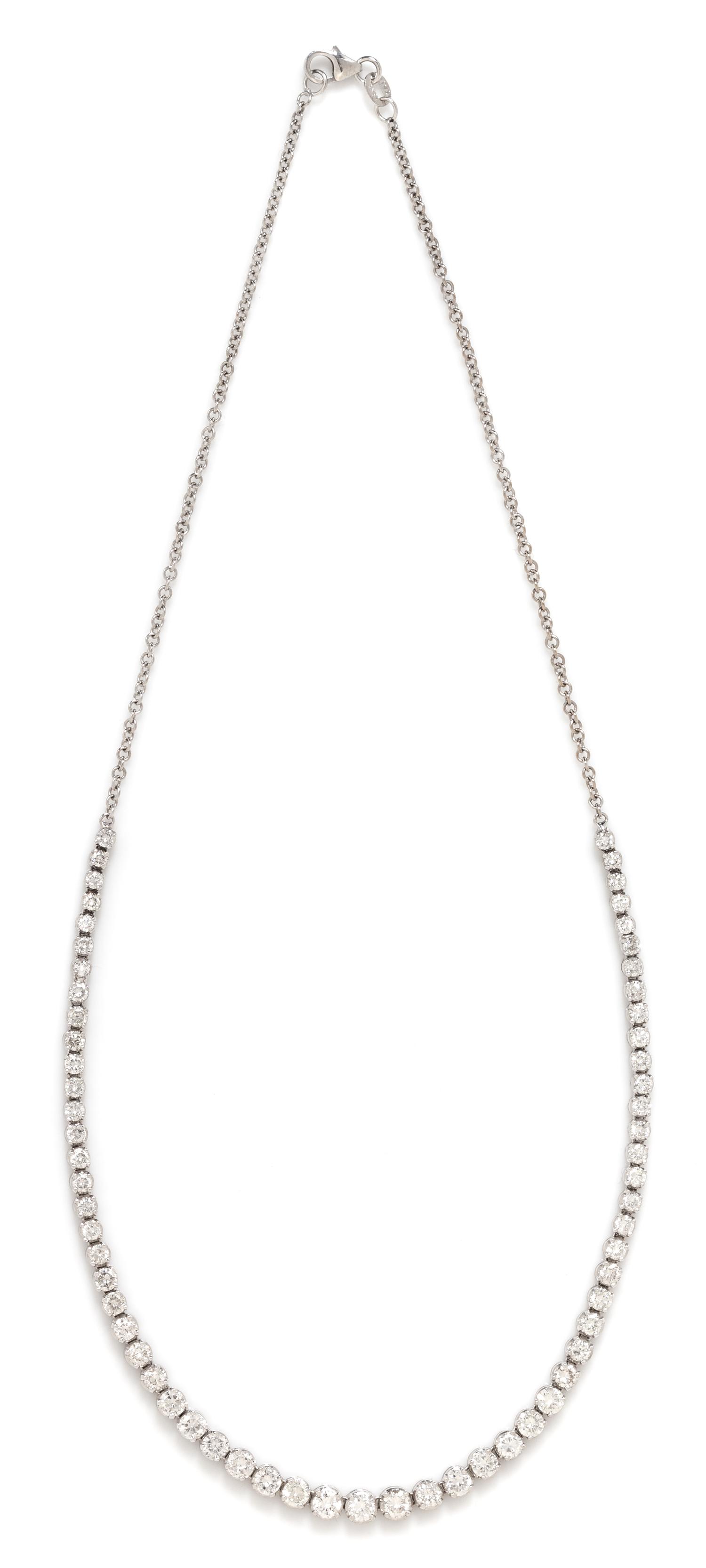 A Platinum, 18 Karat White Gold and Diamond Necklace, 10.30 dwts.