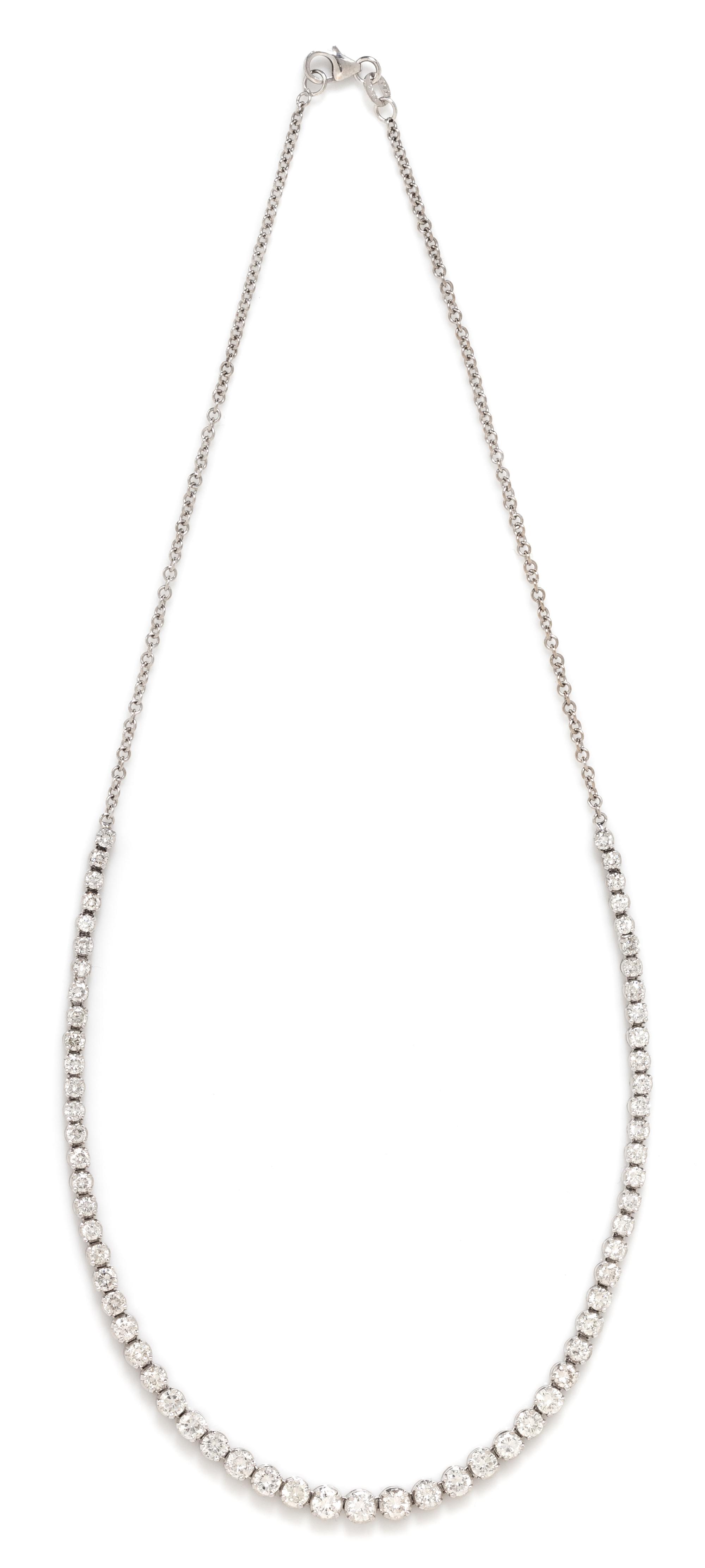A Platinum, 18 Karat White Gold and Diamond Necklace, 10.30 dwts.
