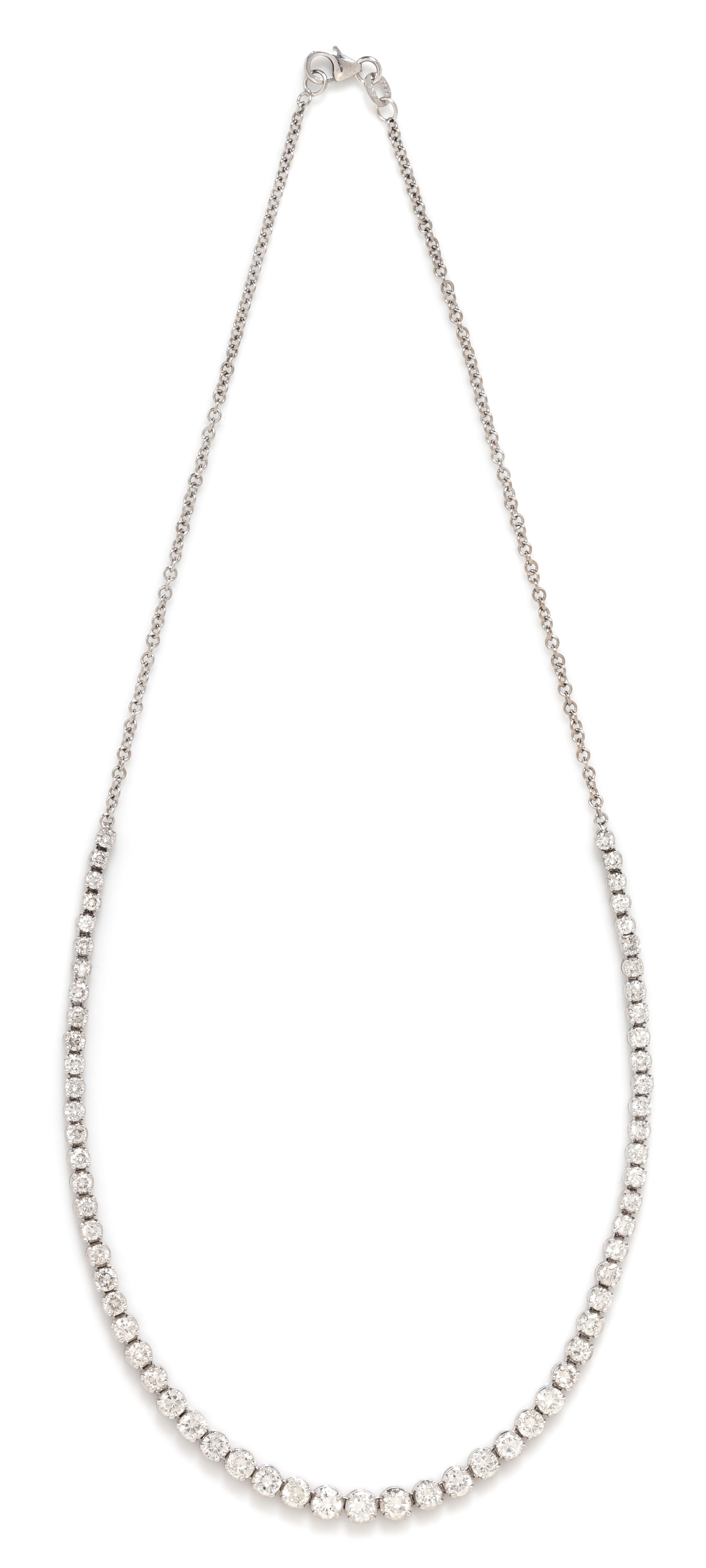 A Platinum, 18 Karat White Gold and Diamond Necklace, 10.30 dwts.