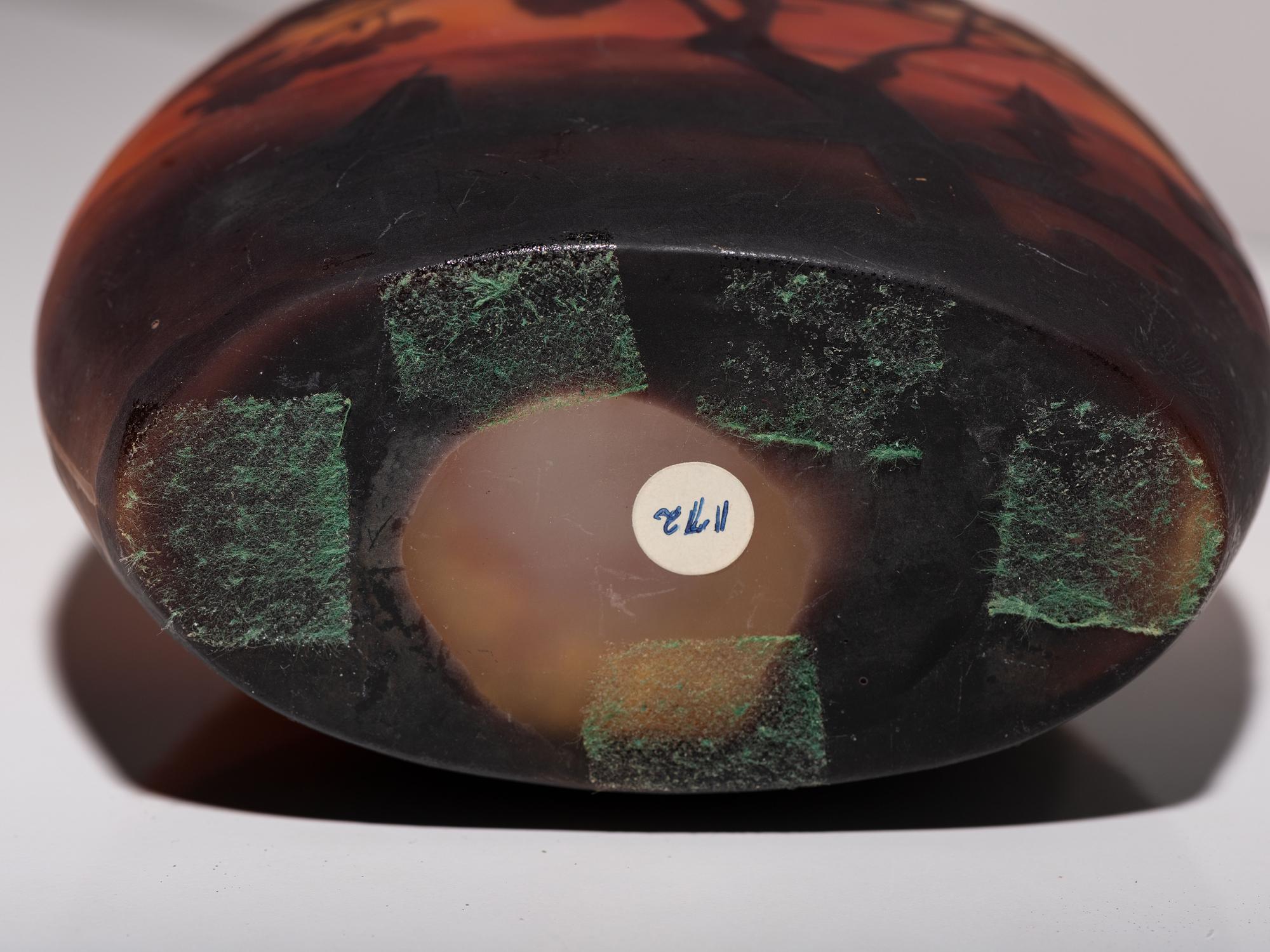 A Daum Cameo Glass Scenic Vase