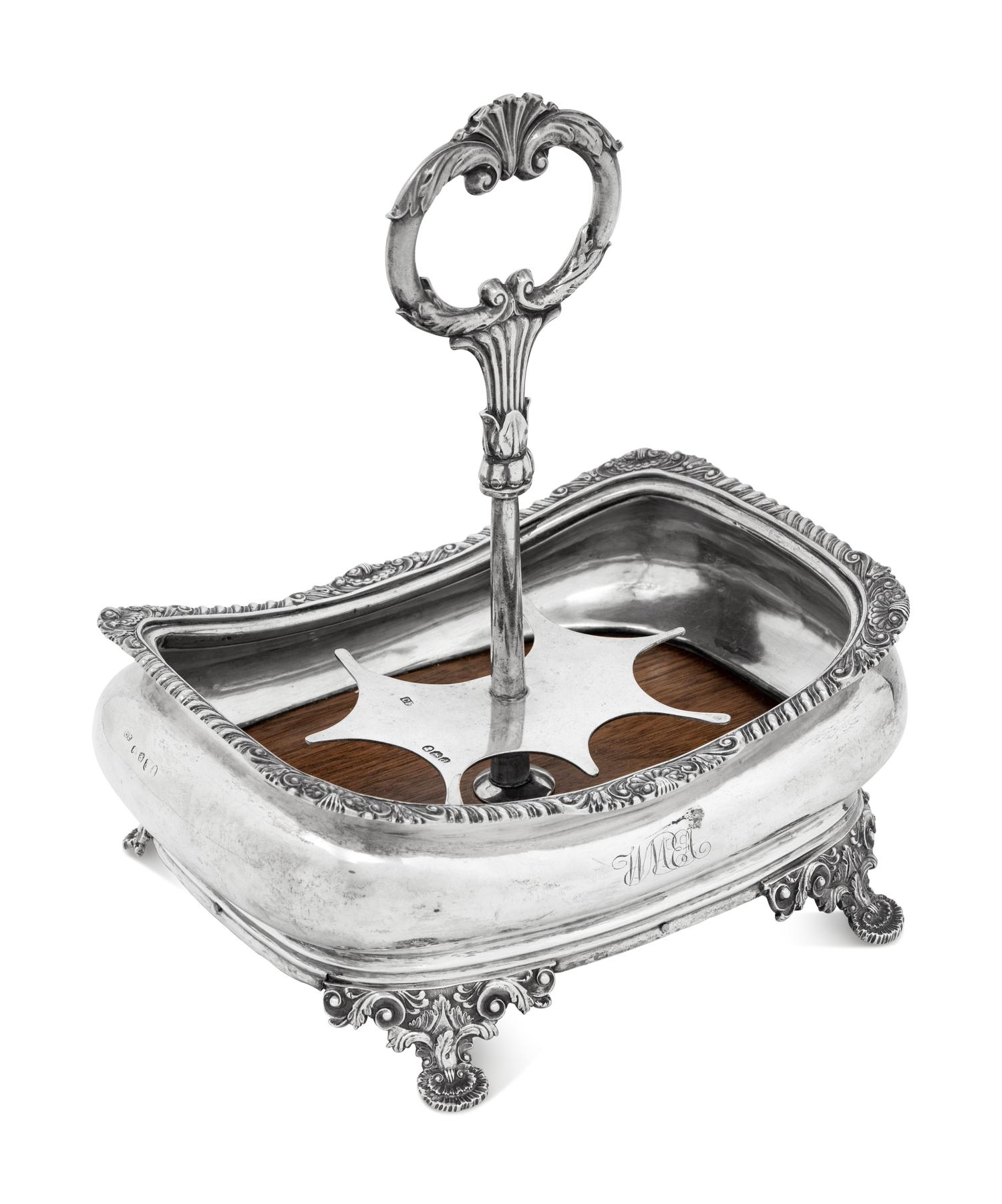 A George III Silver Cruet Caddy