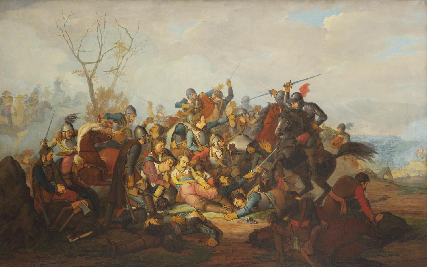 Jørgen Valentin Sonne (Danish, 1801-1890) — The Death of the Swedish King Gustavus II Adolphus at Lutzen , 1828