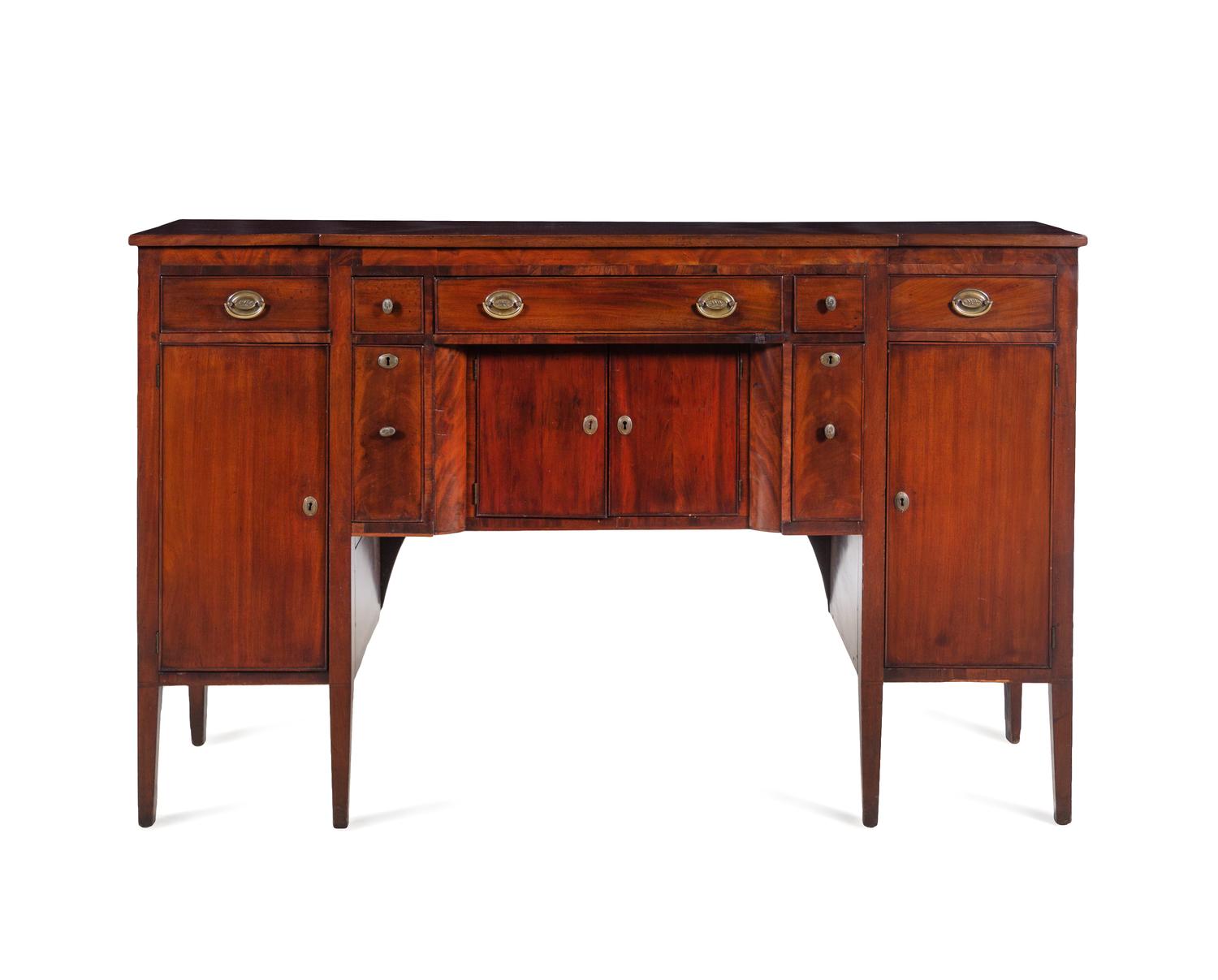 A Federal Mahogany Breakfront Sideboard