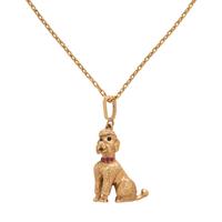 YELLOW GOLD POODLE PENDANT/NECKLACE