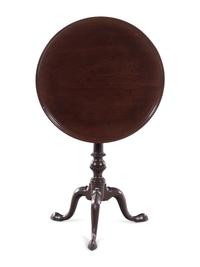 An Irish George III Mahogany Dish-Top Slipper-Foot Candle Stand