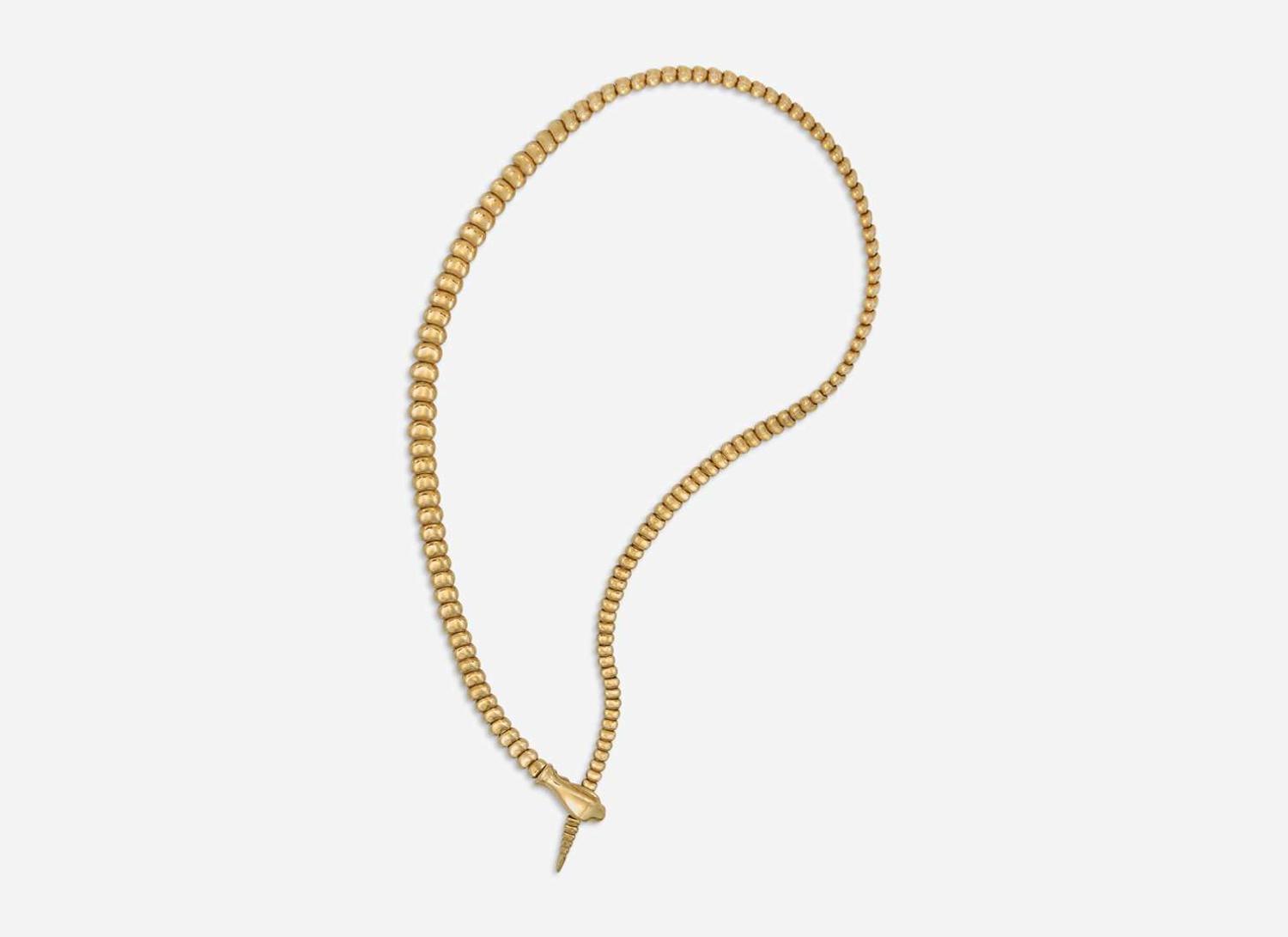 An 18K Yellow Gold Elsa Peretti Necklace and Earrings Suite Elsa Peretti for Tiffany & Co.