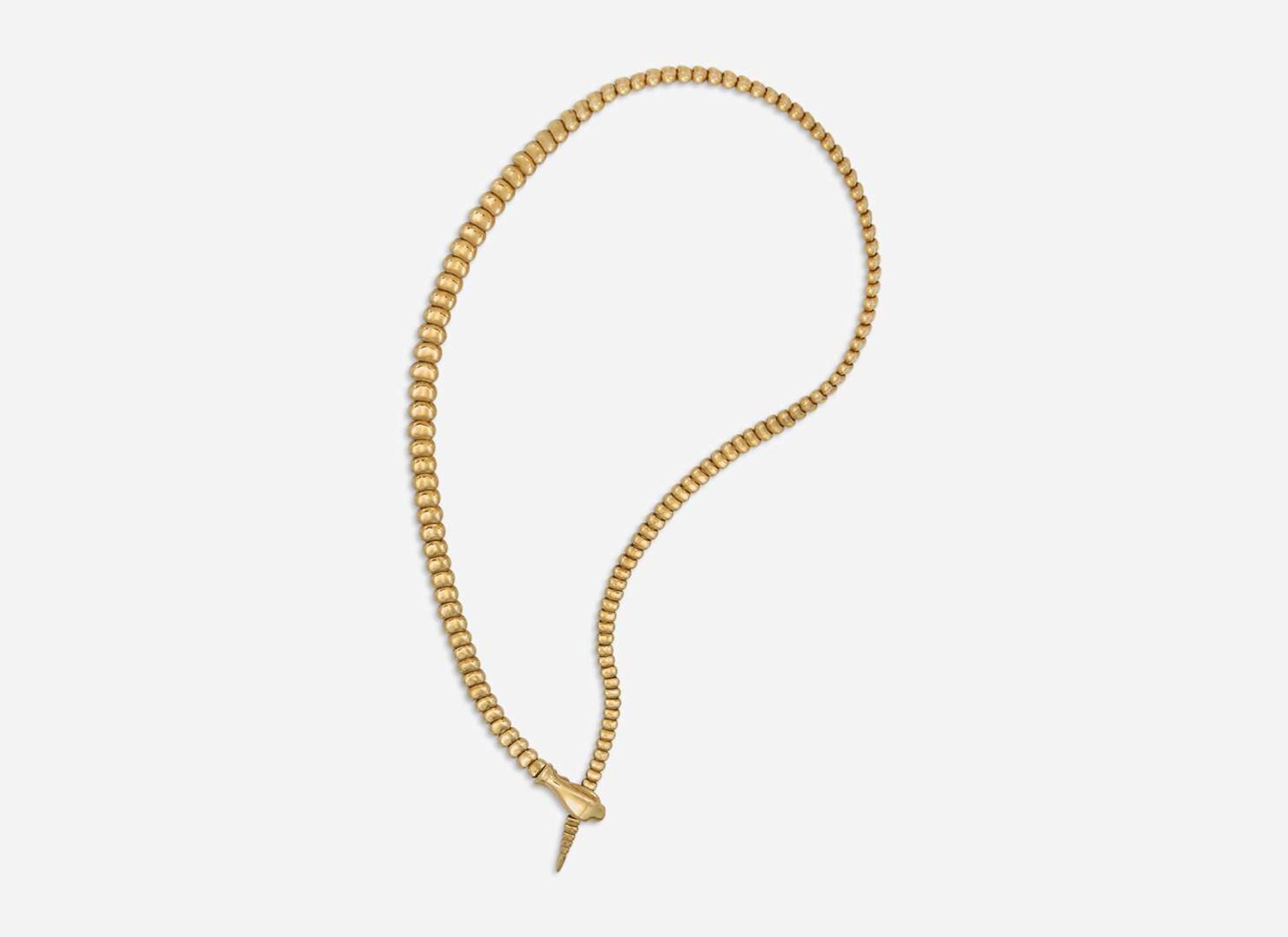 An 18K Yellow Gold Elsa Peretti Necklace and Earrings Suite Elsa Peretti for Tiffany & Co.