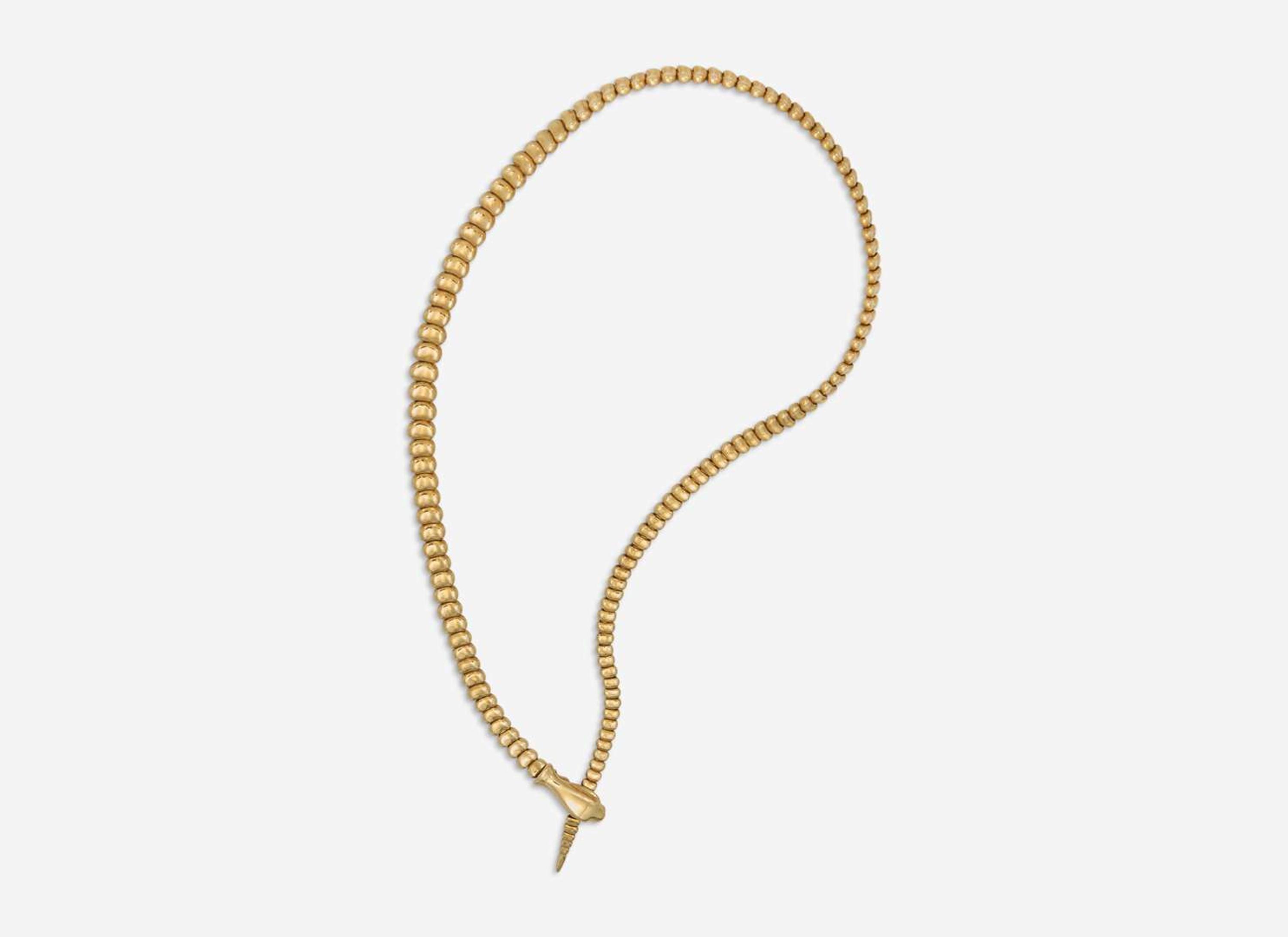 An 18K Yellow Gold Elsa Peretti Necklace and Earrings Suite Elsa Peretti for Tiffany & Co.