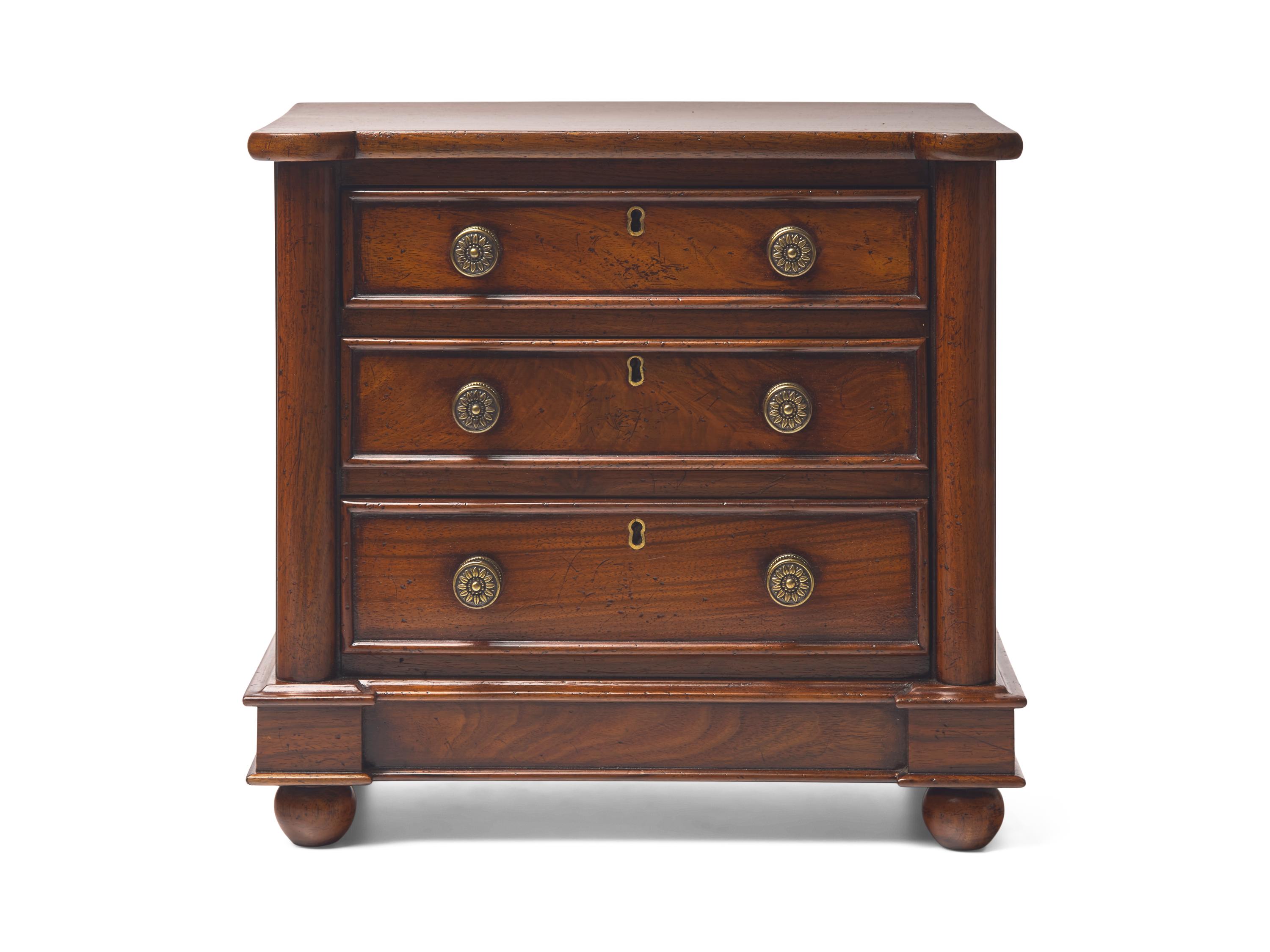 A Chippendale Style Miniature Mahogany Apprentice Chest DONATED BY NATE BERKUS