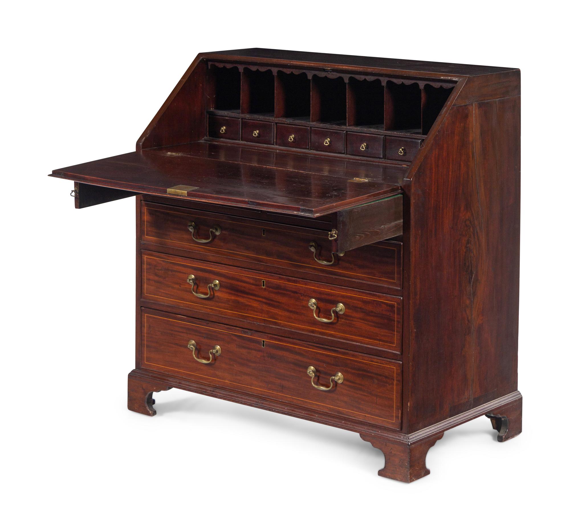 A Chippendale Mahogany Slant-Front Desk