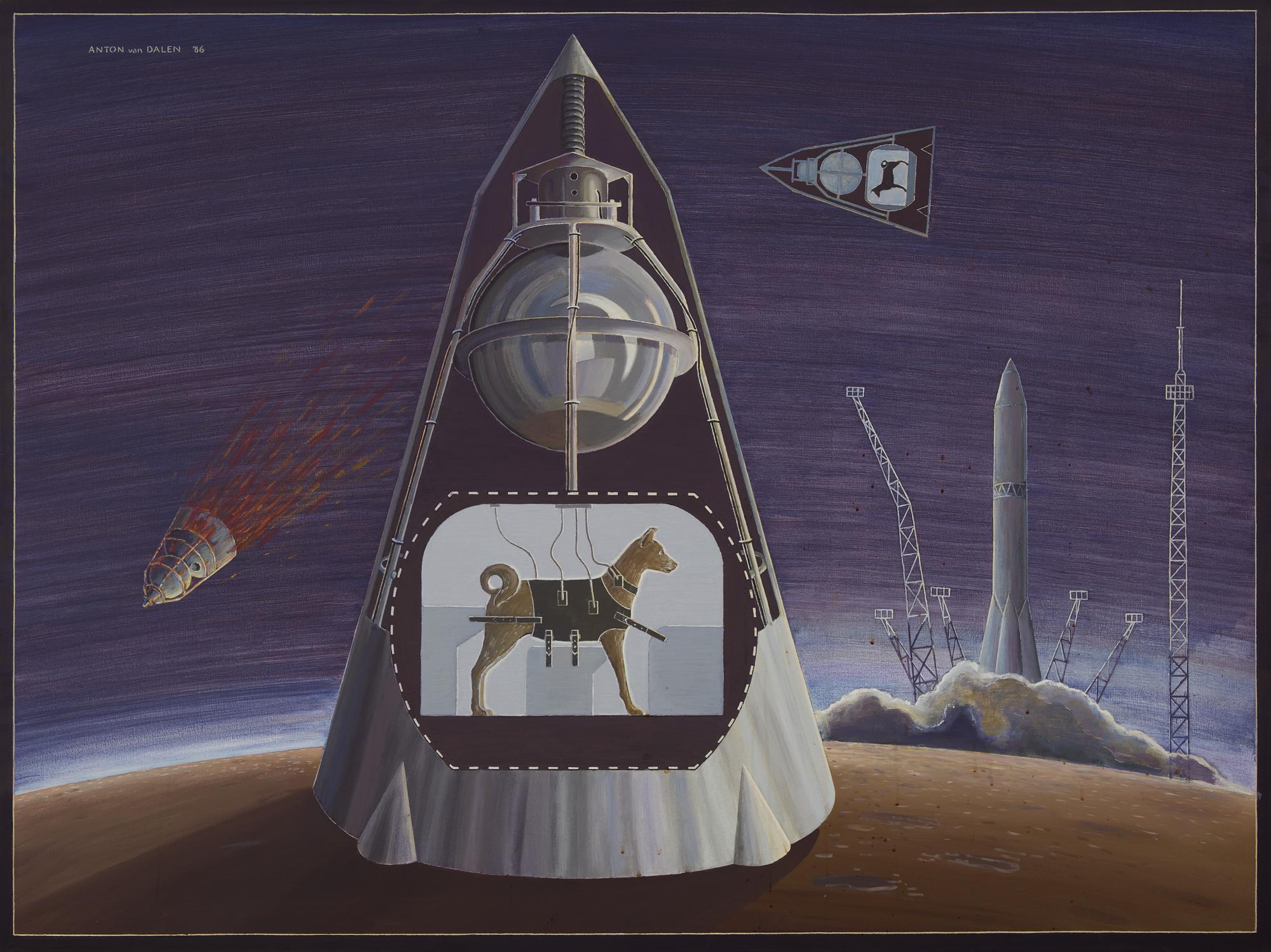 Anton van Dalen (Dutch, 1938-2024) — Laika in Sputnik II, 1986