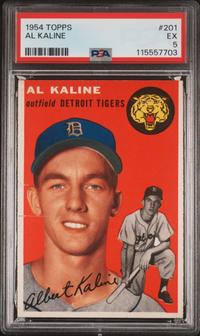 A 1954 Topps Al Kaline Rookie Baseball Card No. 201 (PSA 5 EX) from The Collection of David Eisenhower