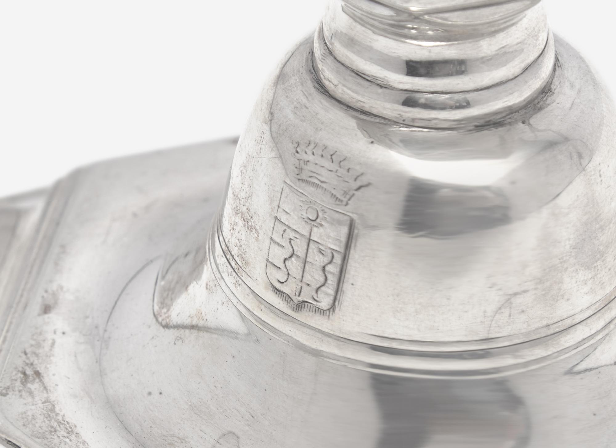 Two Pairs of Continental Silver Candlesticks