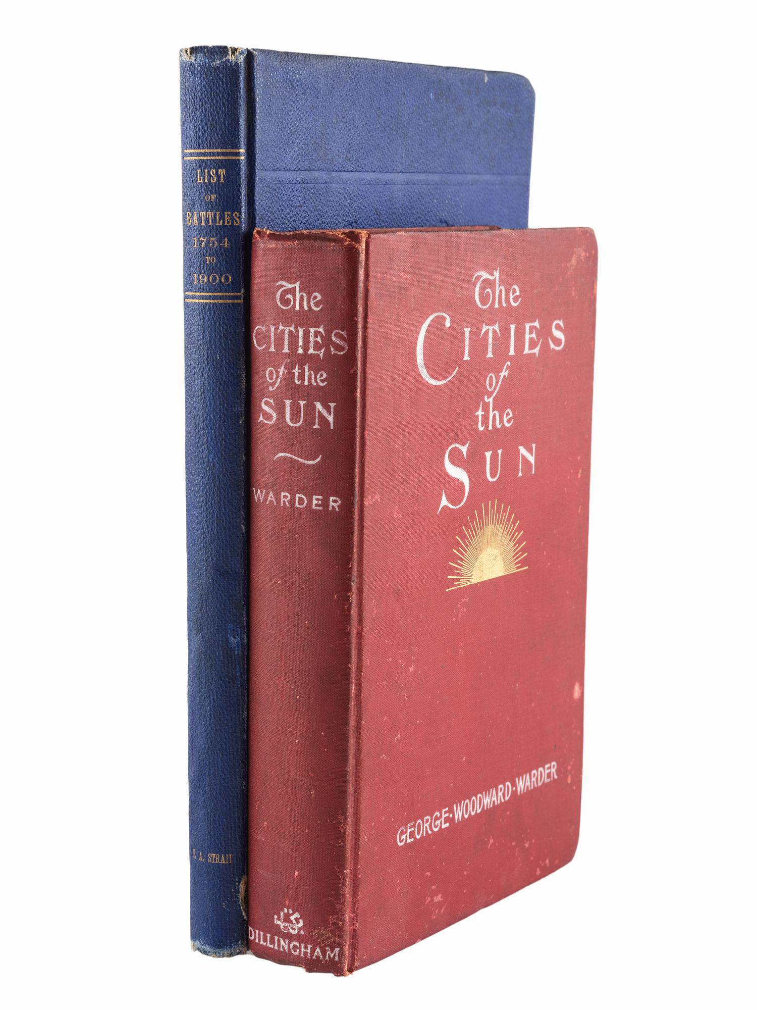 [BRYAN, William Jennings (1826-1925), his copies]. WARDER, George Woodward (1848-1907). The Cities of the Sun. New York: G.W. Dillingham Company, 1901. FIRST AMERICAN EDITION, PRESENTATION COPY, INSCRIBED BY WARDER TO BRYAN.
