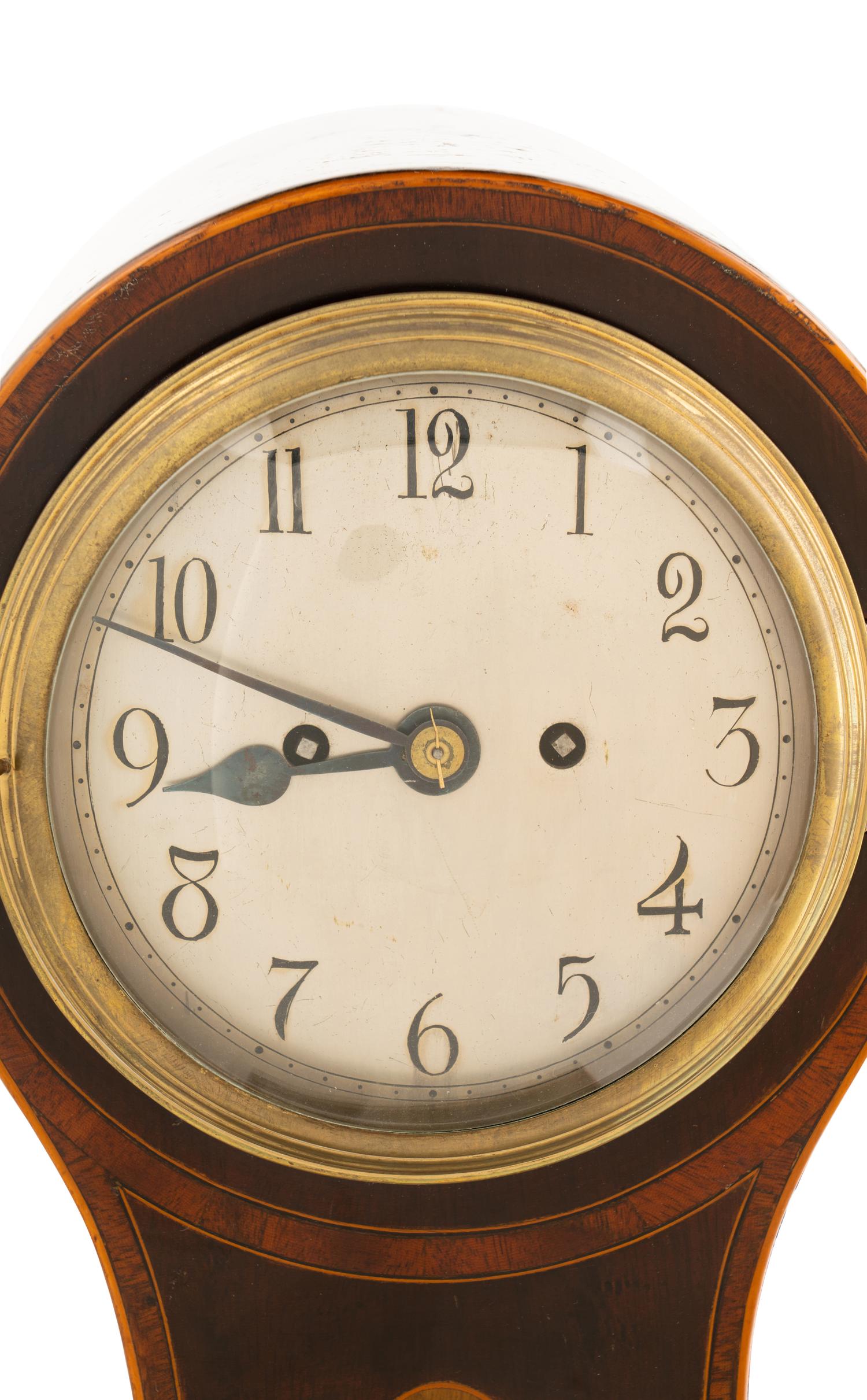 A George III Style Double-Fusée Mahogany Mantel Clock