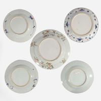 Fourteen assorted Chinese export porcelain clobbered plates and dishes 外銷瓷一組十六件 18th to first half 19th century ??????????