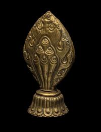 A Nepalese Repoussé Gilt Bronze Flaming Jewel Altar Piece