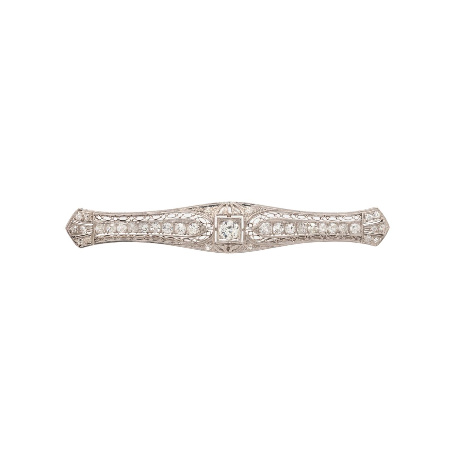 ART DECO, DIAMOND BAR BROOCH