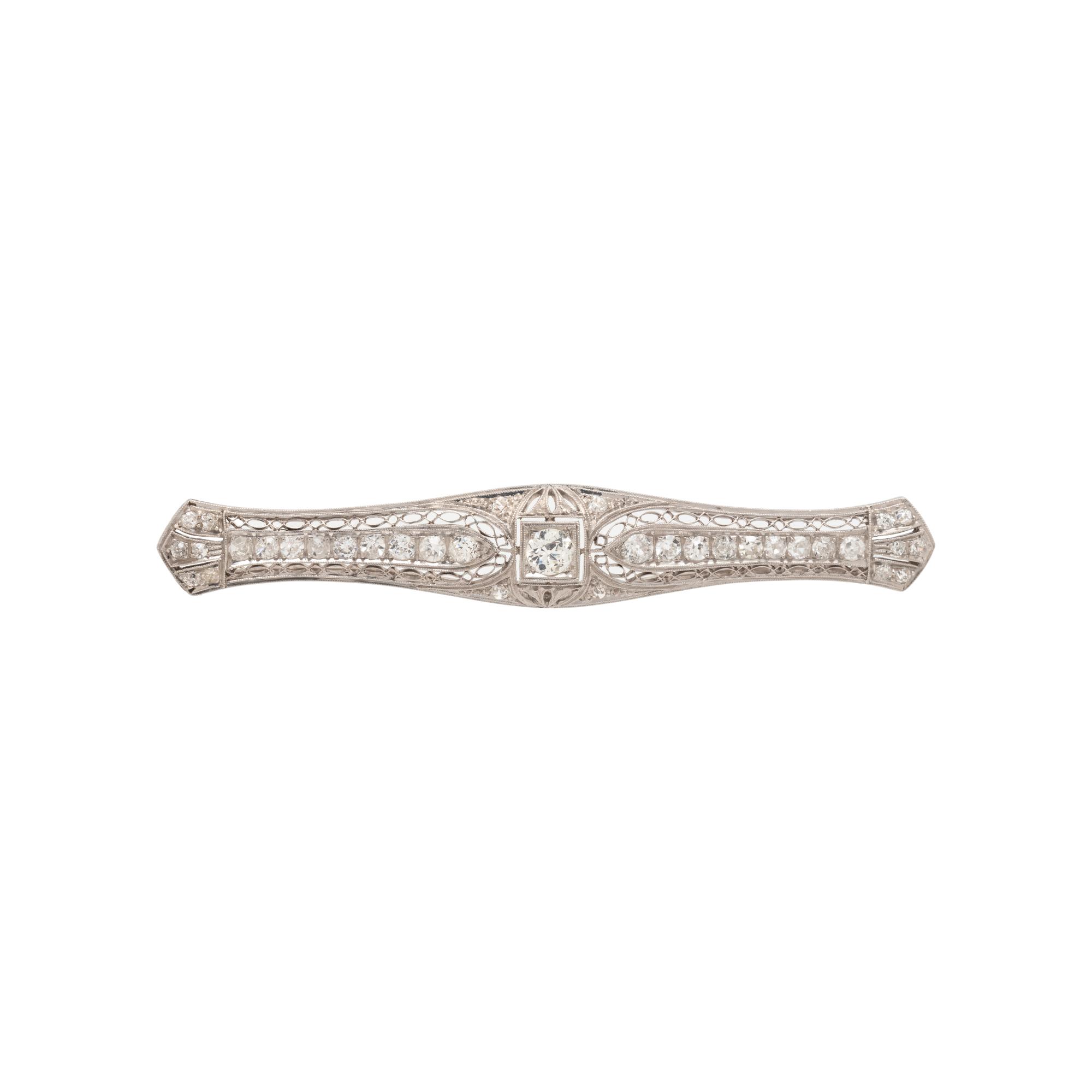 ART DECO, DIAMOND BAR BROOCH
