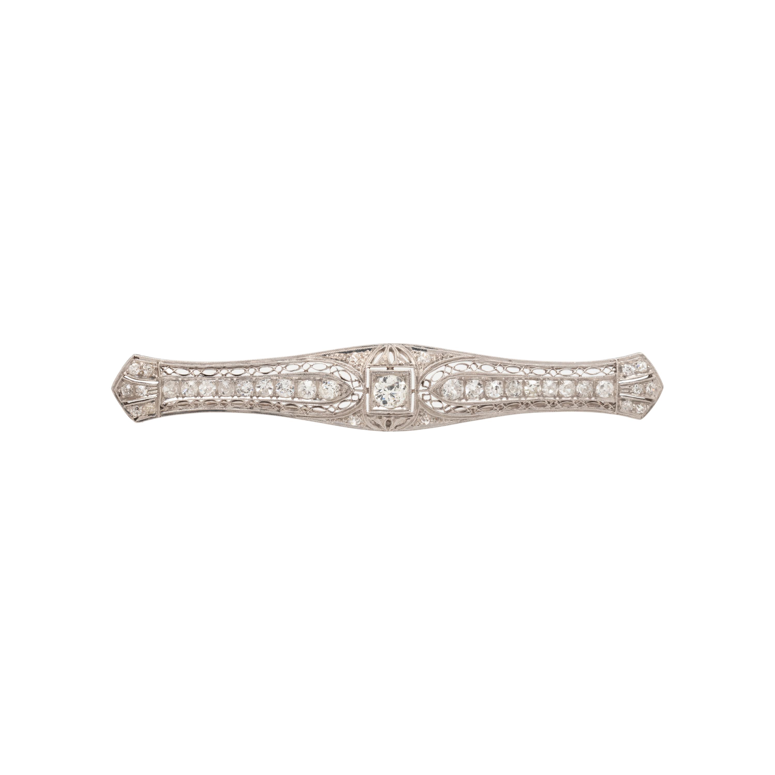 ART DECO, DIAMOND BAR BROOCH