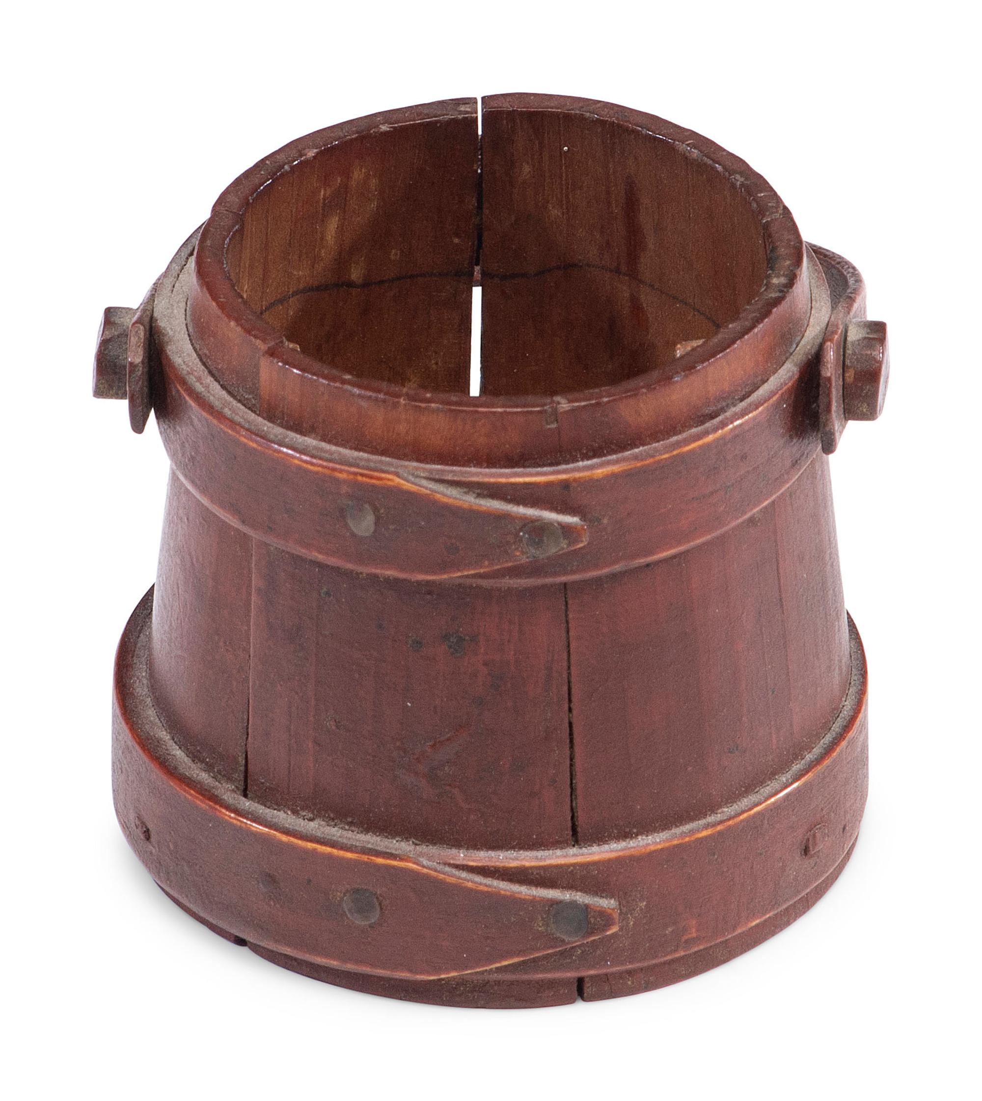 A Red Painted Miniature Firkin