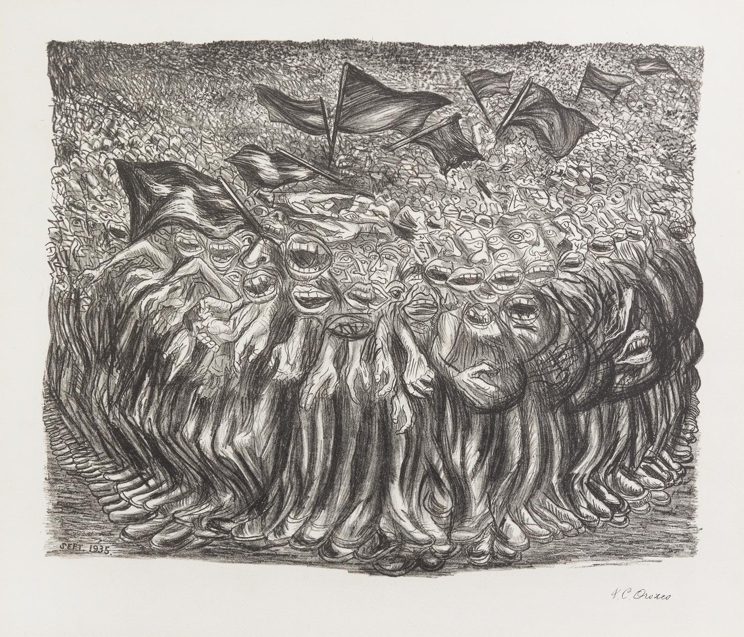 Jose Clemente Orozco, (Mexican, 1883-1949), La masa, 1935