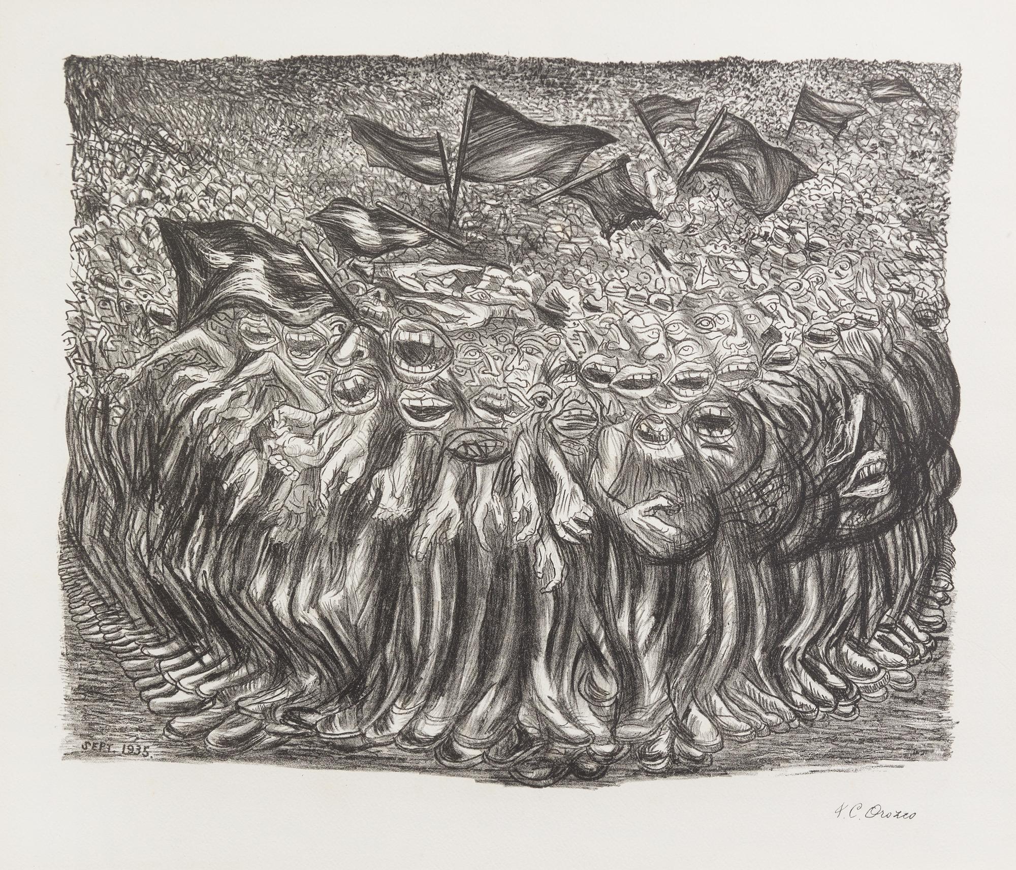 Jose Clemente Orozco, (Mexican, 1883-1949), La masa, 1935