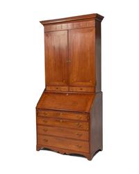 A Federal Inlaid Cherry Secretary Bookcase