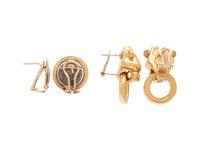 COLLECTION OF YELLOW GOLD EARCLIPS