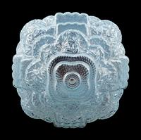 A Pair of French Opalescent Glass Hanging Fixtures