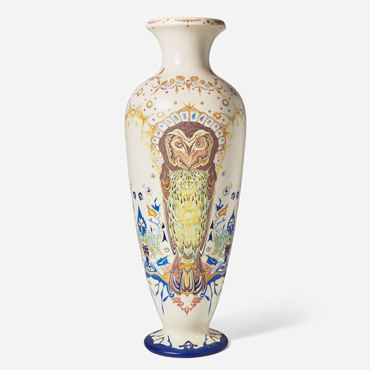 A large Art Nouveau glazed earthenware floor vase Plateelbakkerij Zuid-Holland (founded 1897), Gouda, Netherlands, 1898