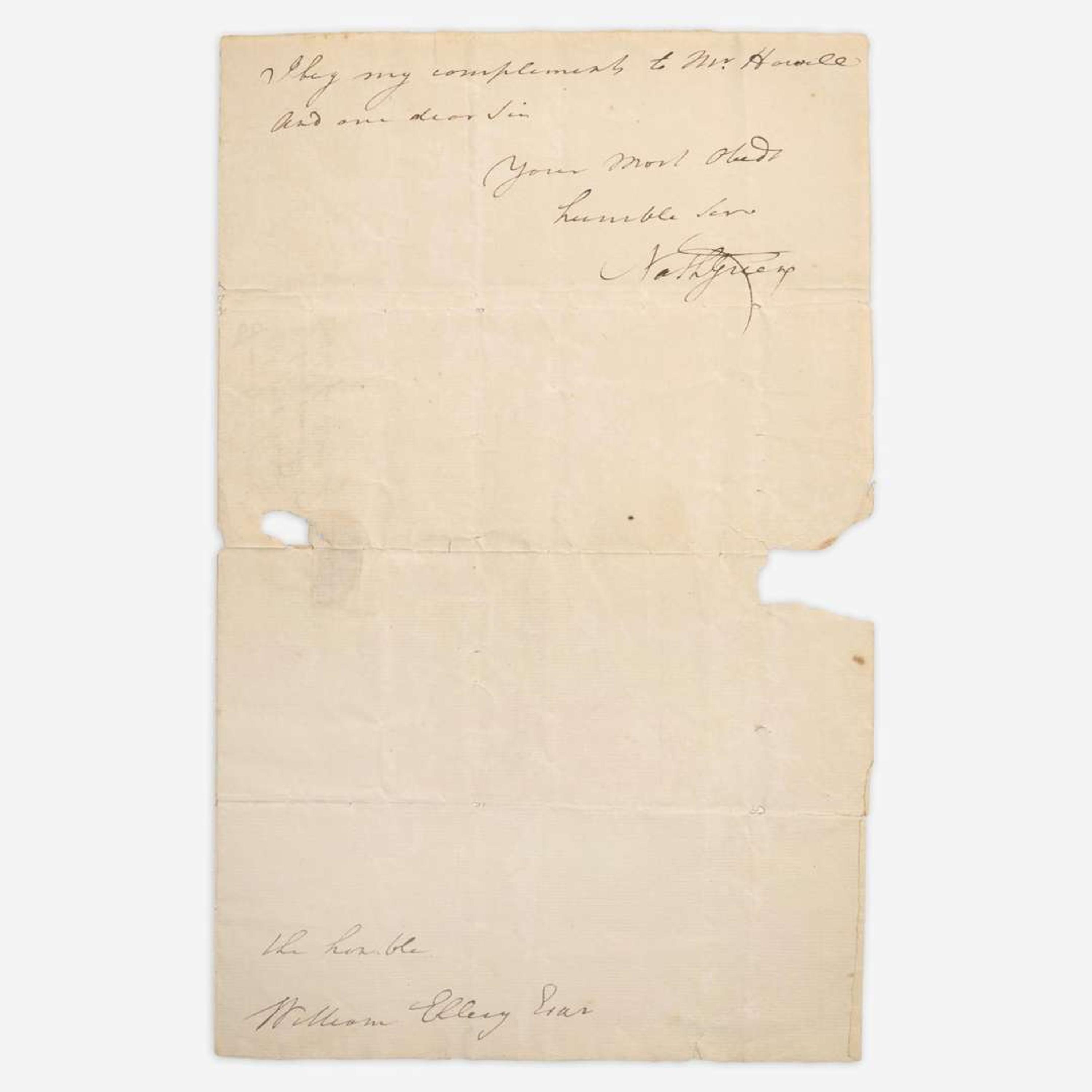 [American Revolution] Greene, Nathanael Autograph letter, signed