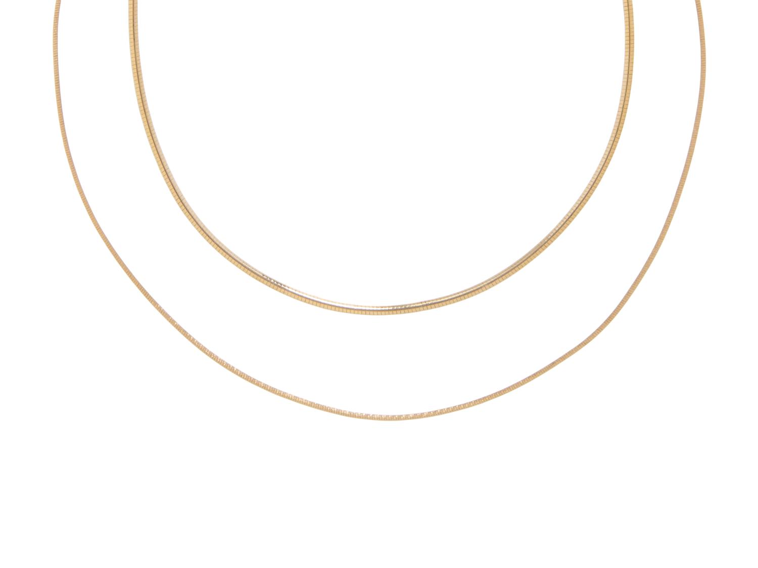 TWO YELLOW GOLD NECKLACES