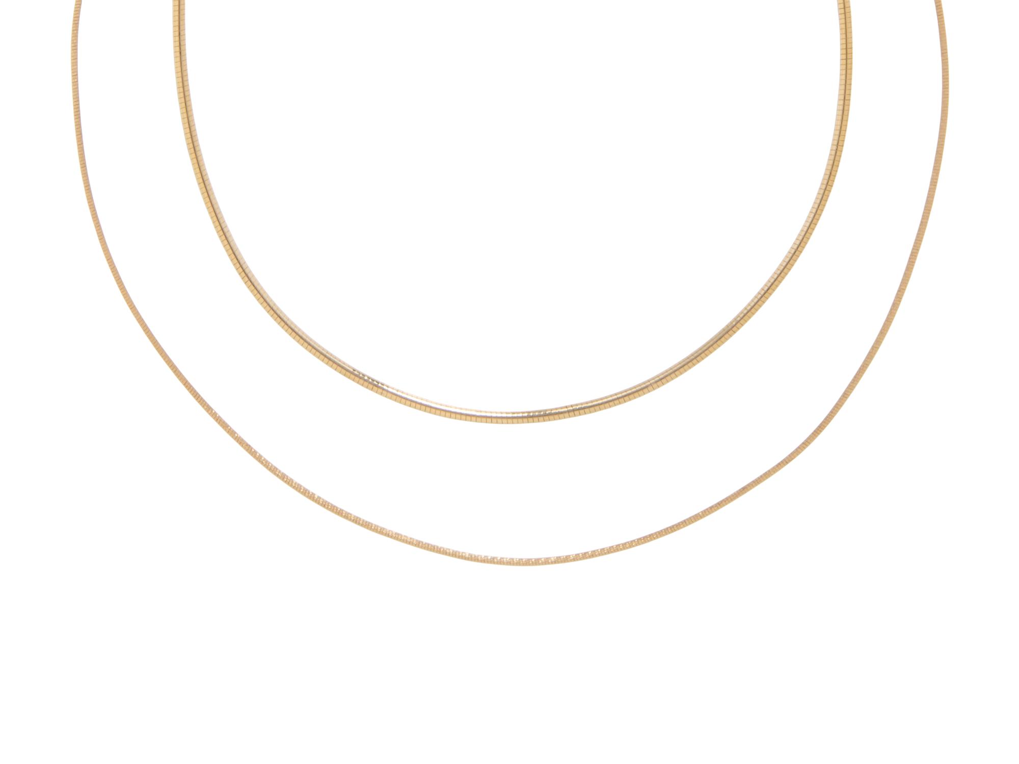 TWO YELLOW GOLD NECKLACES