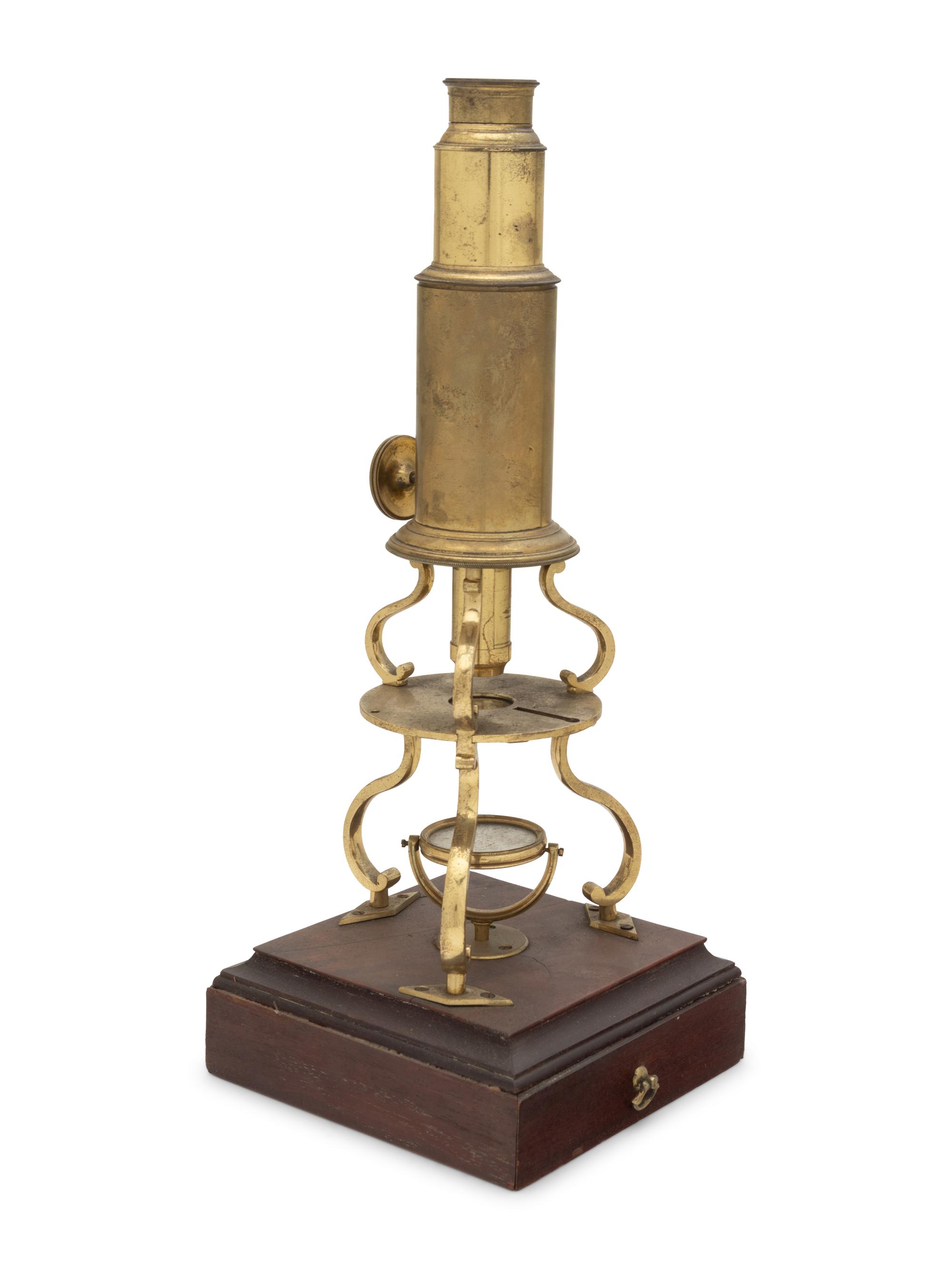 An English Brass Culpepper-Type Microscope
